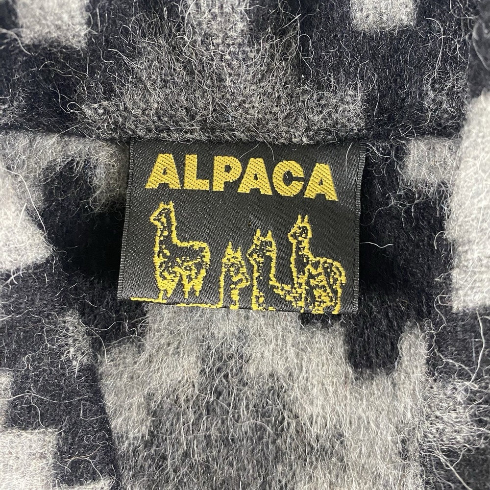 NWT Alpaca Wool Blend Southwestern Jacket Womens Gray Black 50% Alpaca Coat XL - Picture 4 of 13